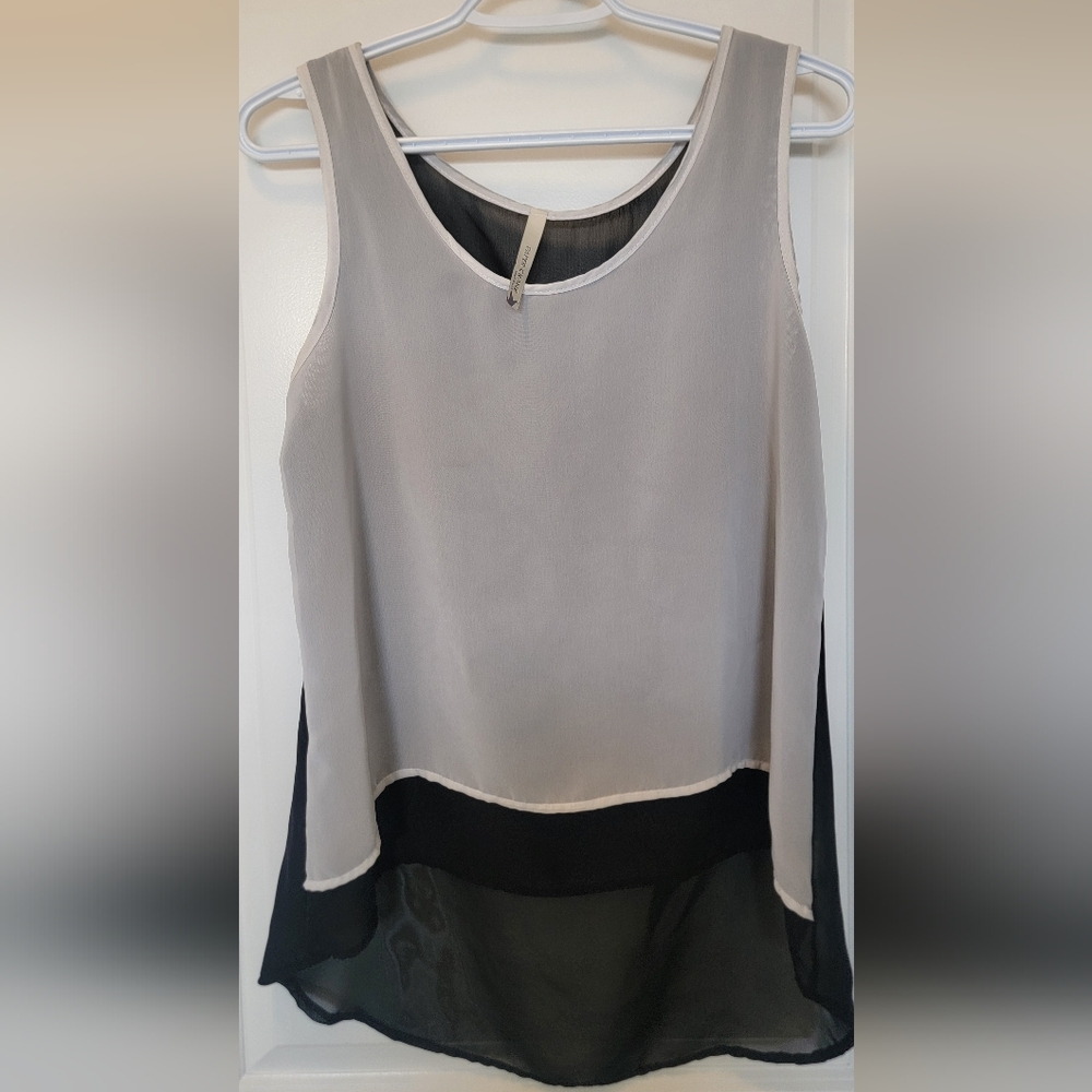 Sheer Hi Low Tank Top M